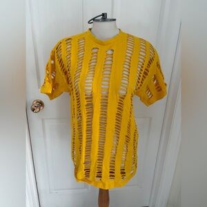 Vibrant Yellow Cut-Out Women's Tee